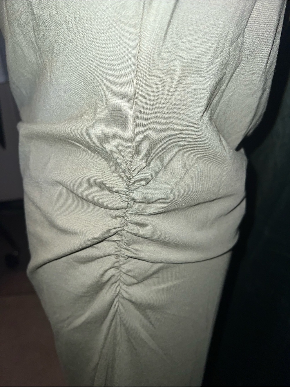 NWT - LOFT Olive Green Off-Shoulder Dress - Picture 5 of 7